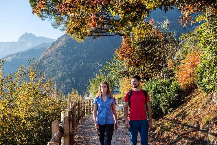Herbst Spaziergang in Dorf Tirol